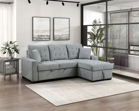 Waitsfield Gray 2-Piece Sectional with Right Chaise, Pull-out Bed and Hidden Storage from Homelegance - Luna Furniture
