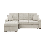Waitsfield Sand 2-Piece Sectional with Left Chaise, Pull-out Bed and Hidden Storage from Homelegance - Luna Furniture