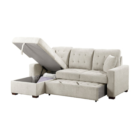 Waitsfield Sand 2-Piece Sectional with Left Chaise, Pull-out Bed and Hidden Storage from Homelegance - Luna Furniture