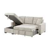 Waitsfield Sand 2-Piece Sectional with Left Chaise, Pull-out Bed and Hidden Storage from Homelegance - Luna Furniture