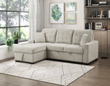 Waitsfield Sand 2-Piece Sectional with Left Chaise, Pull-out Bed and Hidden Storage from Homelegance - Luna Furniture