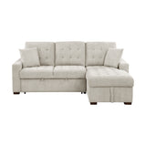 Waitsfield Sand 2-Piece Sectional with Right Chaise, Pull-out Bed and Hidden Storage from Homelegance - Luna Furniture