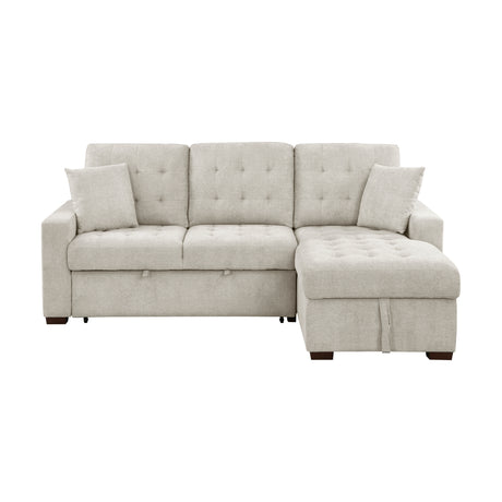 Waitsfield Sand 2-Piece Sectional with Right Chaise, Pull-out Bed and Hidden Storage from Homelegance - Luna Furniture