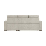 Waitsfield Sand 2-Piece Sectional with Right Chaise, Pull-out Bed and Hidden Storage from Homelegance - Luna Furniture