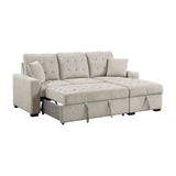 Waitsfield Sand 2-Piece Sectional with Right Chaise, Pull-out Bed and Hidden Storage from Homelegance - Luna Furniture