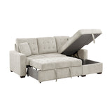 Waitsfield Sand 2-Piece Sectional with Right Chaise, Pull-out Bed and Hidden Storage from Homelegance - Luna Furniture
