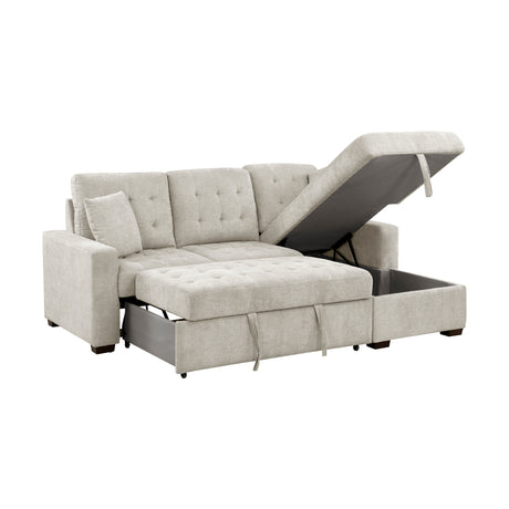 Waitsfield Sand 2-Piece Sectional with Right Chaise, Pull-out Bed and Hidden Storage from Homelegance - Luna Furniture