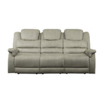 Shola Gray Reclining Sofa With Drop Down Table
