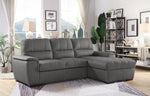 9858GY*SC (2)2-Piece Sectional with Pull-out Bed and Right Chaise with Hidden Storage - Luna Furniture