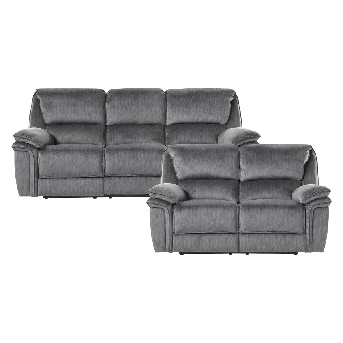 Muirfield Gray 2-Piece Double Reclining Set from Homelegance - Luna Furniture