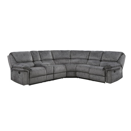 Muirfield Gray 3-Piece Reclining Sectional with Left Console from Homelegance - Luna Furniture