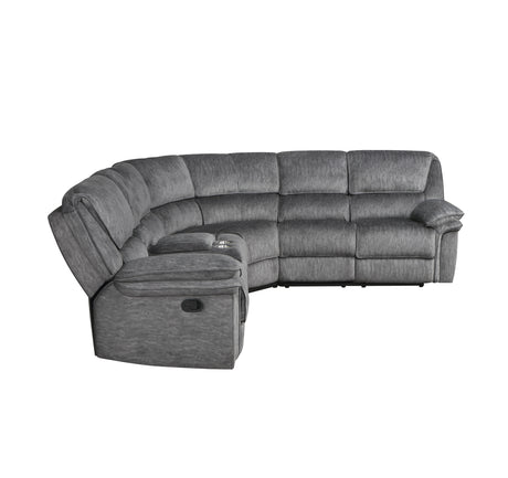Muirfield Gray 3-Piece Reclining Sectional with Left Console from Homelegance - Luna Furniture