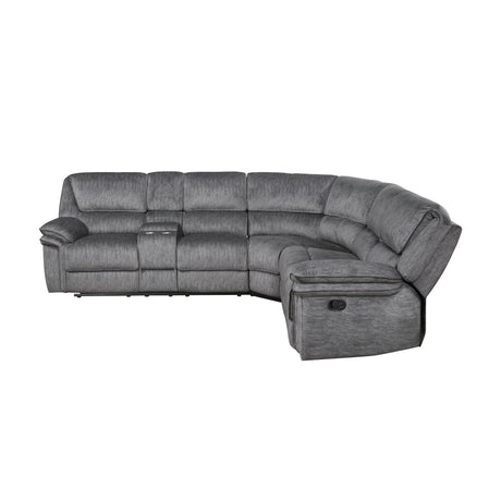 Muirfield Gray 3-Piece Reclining Sectional with Left Console from Homelegance - Luna Furniture