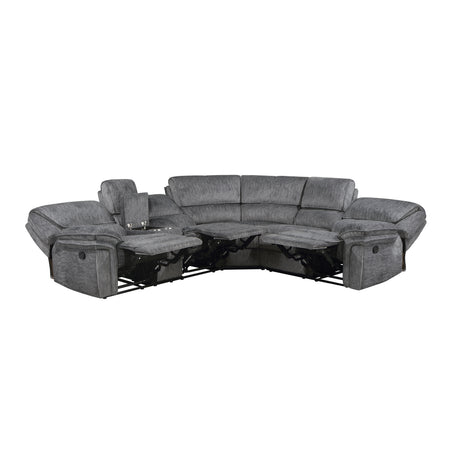 Muirfield Gray 3-Piece Reclining Sectional with Left Console from Homelegance - Luna Furniture