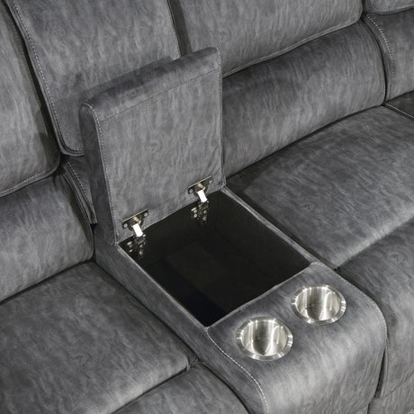 Muirfield Gray 3-Piece Reclining Sectional with Left Console from Homelegance - Luna Furniture