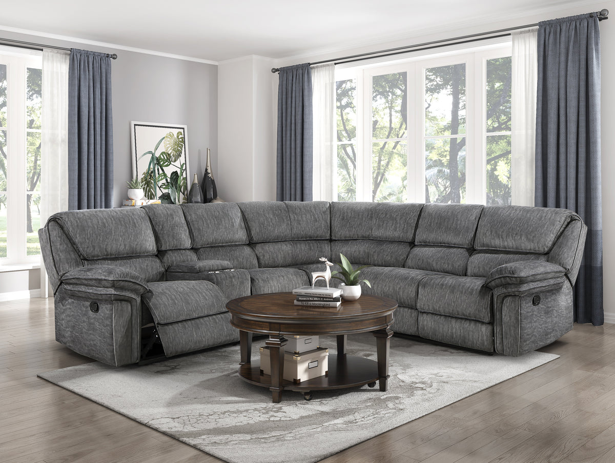 9913*32LCN2R (3)3-Piece Reclining Sectional with Left Console from Homelegance - Luna Furniture