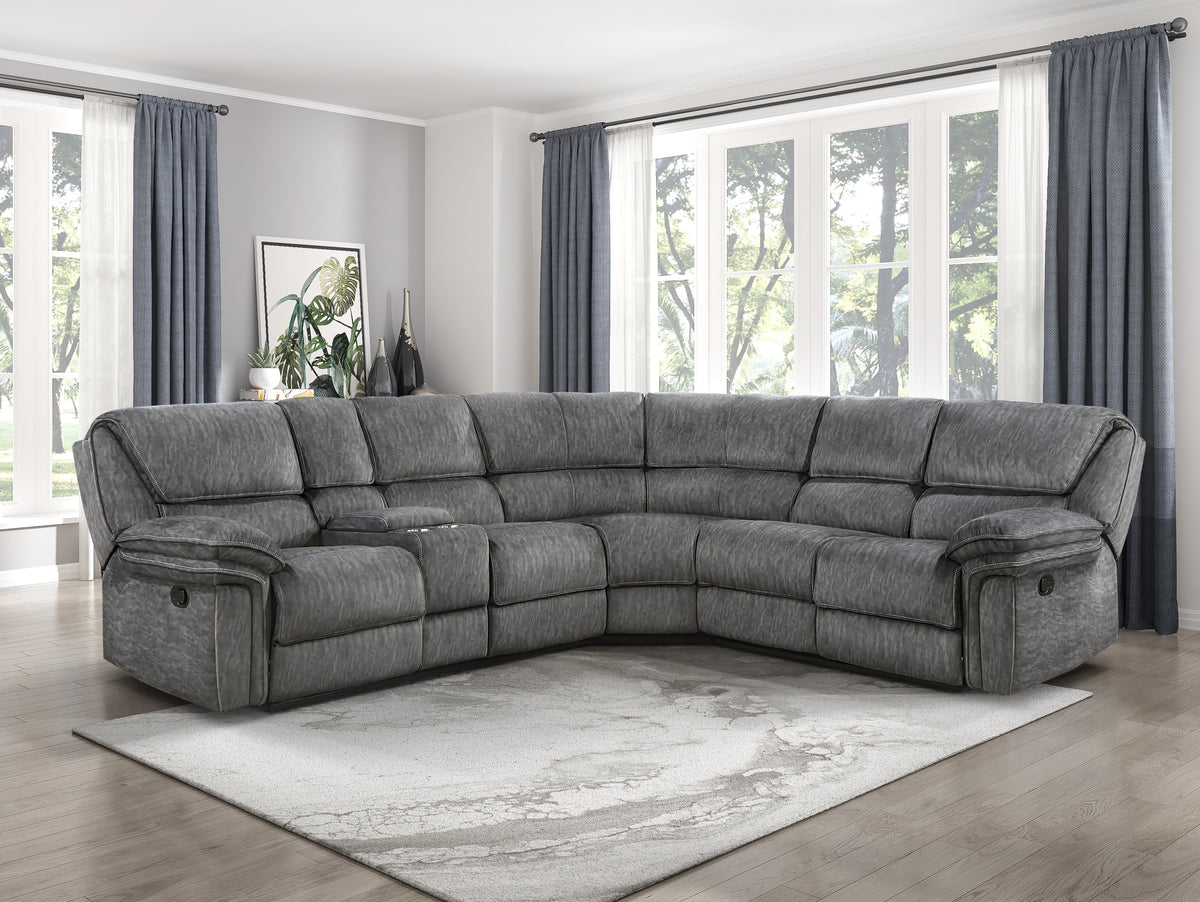 9913*32LCN2R (3)3-Piece Reclining Sectional with Left Console from Homelegance - Luna Furniture