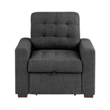 McCafferty Dark Gray Chair with Pull-Out Ottoman from Homelegance - Luna Furniture