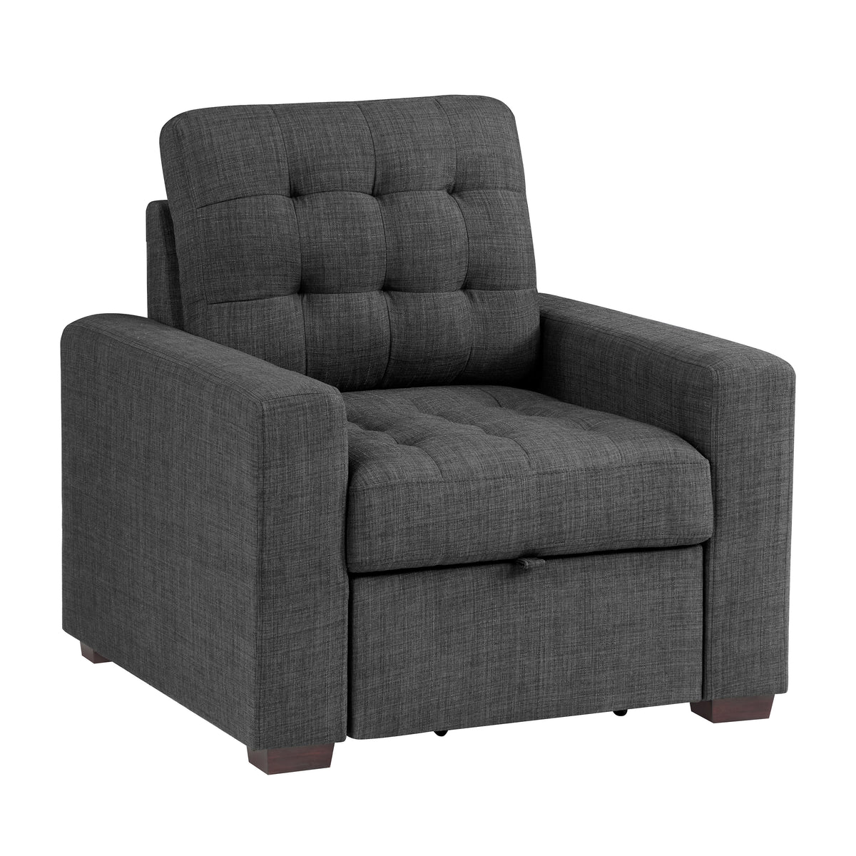 McCafferty Dark Gray Chair with Pull-Out Ottoman from Homelegance - Luna Furniture