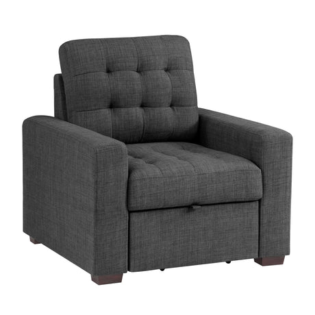 McCafferty Dark Gray Chair with Pull-Out Ottoman from Homelegance - Luna Furniture