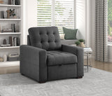 McCafferty Dark Gray Chair with Pull-Out Ottoman from Homelegance - Luna Furniture