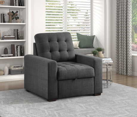 McCafferty Dark Gray Chair with Pull-Out Ottoman from Homelegance - Luna Furniture
