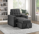 McCafferty Dark Gray Chair with Pull-Out Ottoman from Homelegance - Luna Furniture