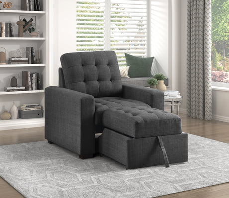 McCafferty Dark Gray Chair with Pull-Out Ottoman from Homelegance - Luna Furniture