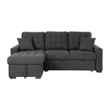 McCafferty Dark Gray 2-Piece Sectional with Pull-out Bed and Left Chaise with Hidden Storage from Homelegance - Luna Furniture