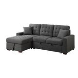 McCafferty Dark Gray 2-Piece Sectional with Pull-out Bed and Left Chaise with Hidden Storage from Homelegance - Luna Furniture