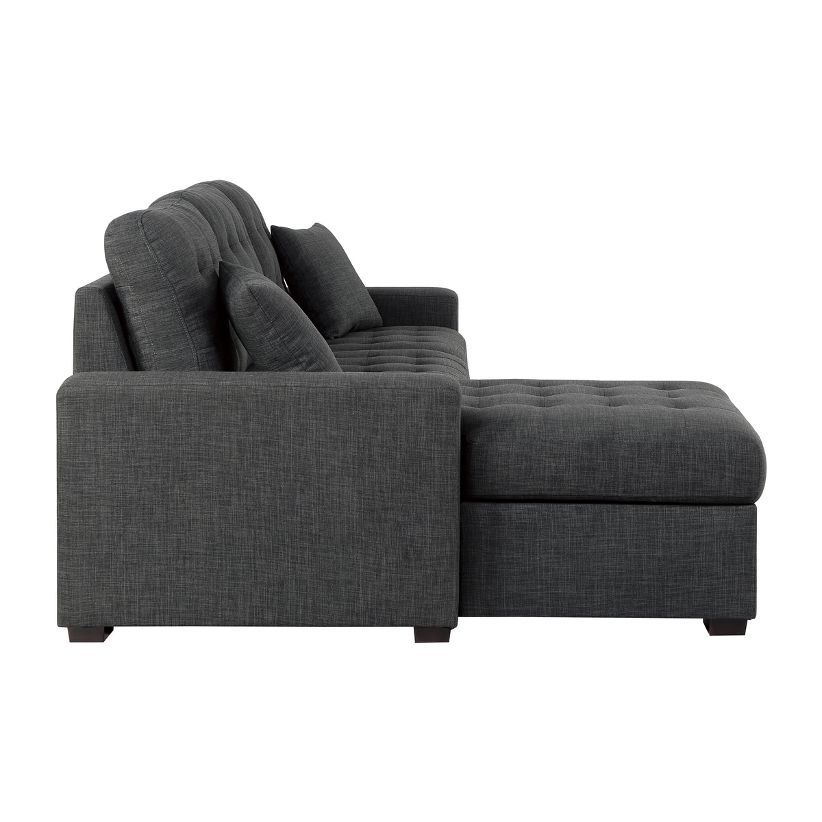 McCafferty Dark Gray 2-Piece Sectional with Pull-out Bed and Left Chaise with Hidden Storage from Homelegance - Luna Furniture
