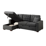 McCafferty Dark Gray 2-Piece Sectional with Pull-out Bed and Left Chaise with Hidden Storage from Homelegance - Luna Furniture