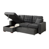 McCafferty Dark Gray 2-Piece Sectional with Pull-out Bed and Left Chaise with Hidden Storage from Homelegance - Luna Furniture