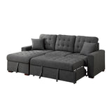 McCafferty Dark Gray 2-Piece Sectional with Pull-out Bed and Left Chaise with Hidden Storage from Homelegance - Luna Furniture