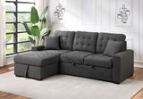 McCafferty Dark Gray 2-Piece Sectional with Pull-out Bed and Left Chaise with Hidden Storage from Homelegance - Luna Furniture