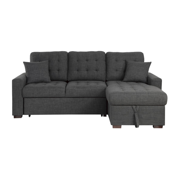 9916DG*SC (2)2-Piece Sectional with Pull-out Bed and Right Chaise with Hidden Storage - Luna Furniture