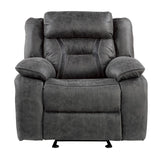 Madrona Hill Gray Double Reclining Living Room Set - Luna Furniture