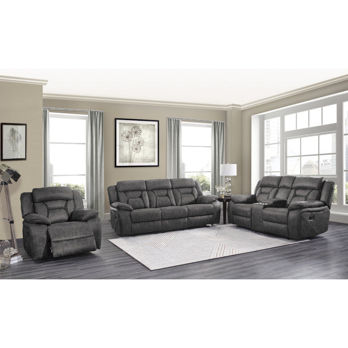 Madrona Hill Gray Double Reclining Living Room Set from Homelegance - Luna Furniture