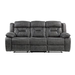 Madrona Hill Gray Double Reclining Sofa - Luna Furniture