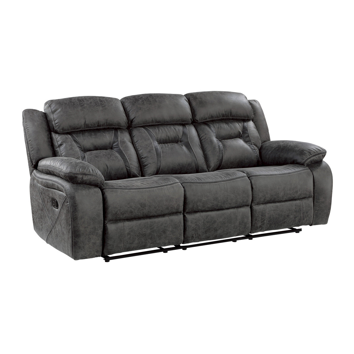 Madrona Hill Gray Double Reclining Sofa from Homelegance - Luna Furniture
