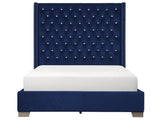 Franco Blue Velvet King Upholstered Bed from Homelegance - Luna Furniture
