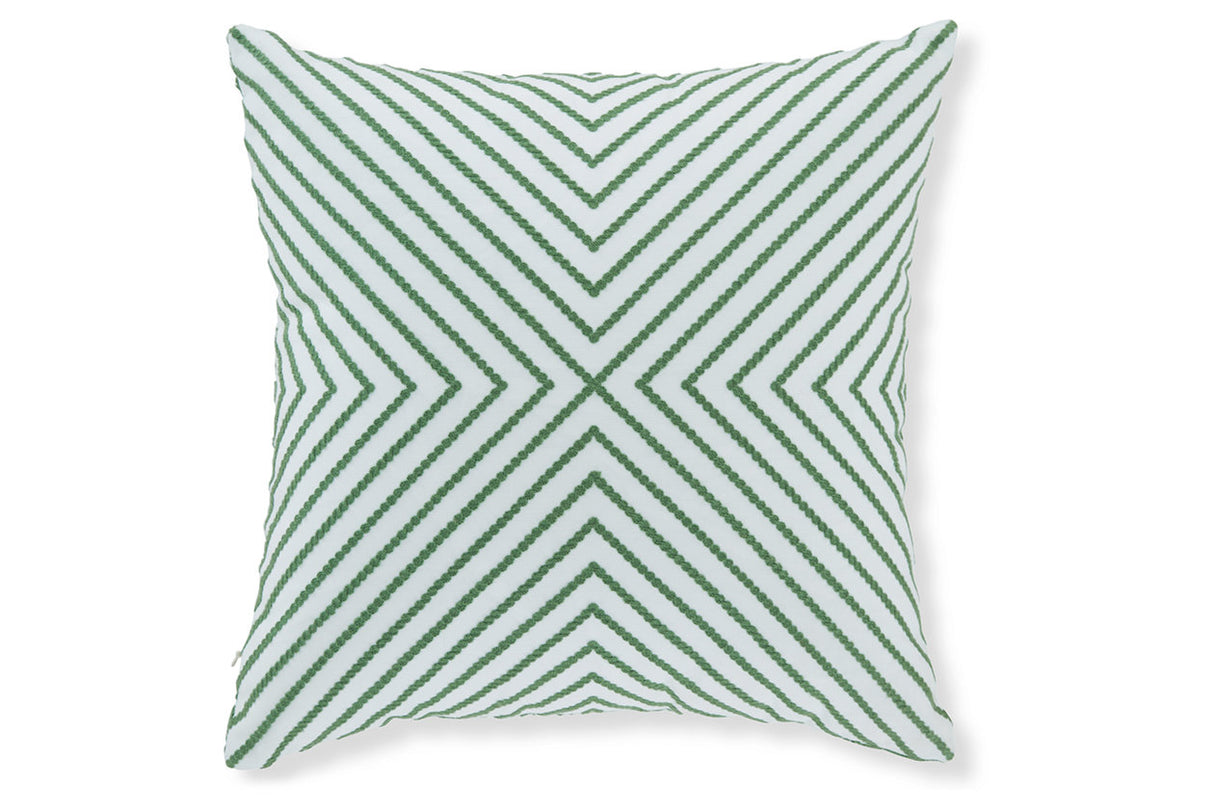 Bellvale Green/White Pillow, Set of 4