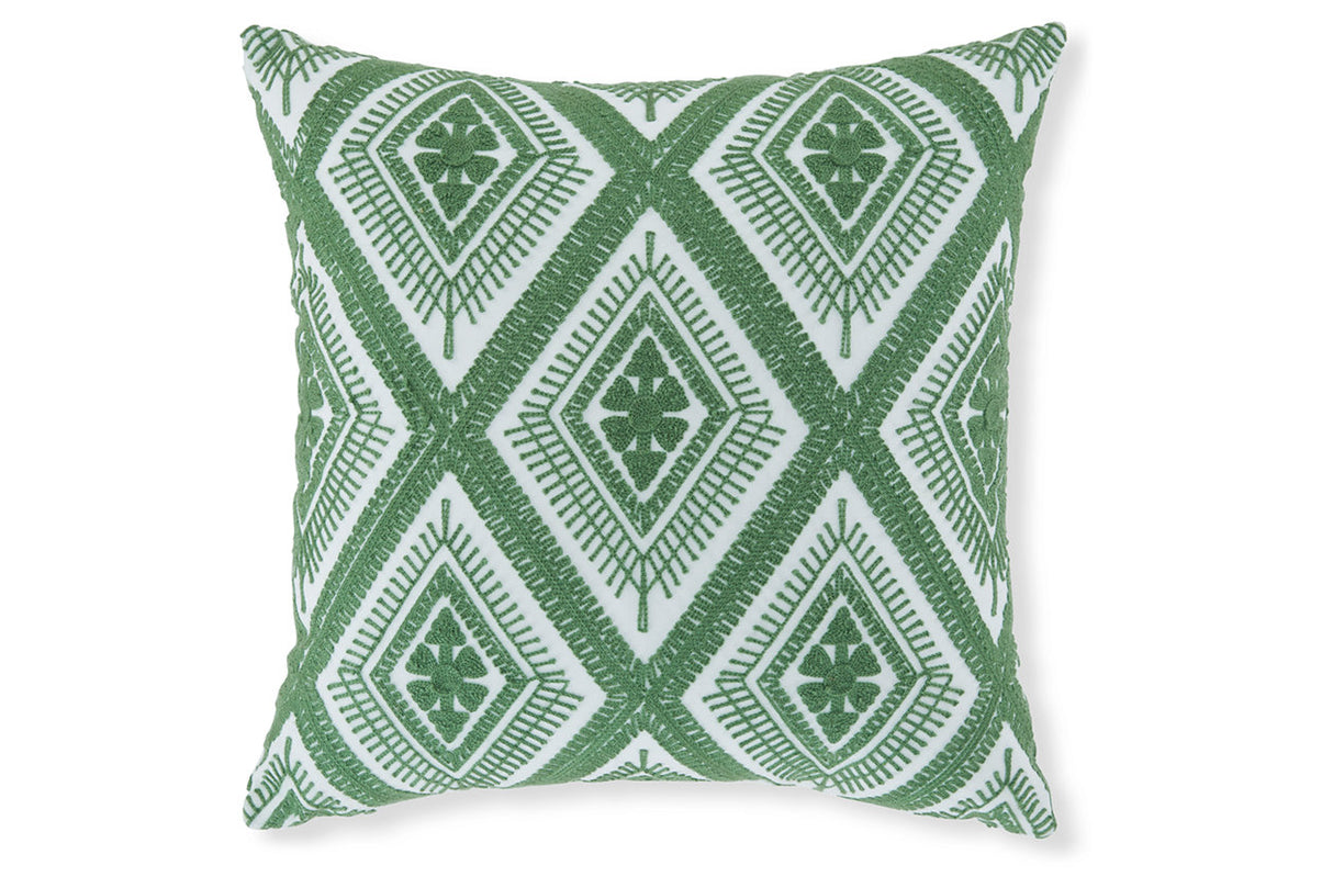 Bellvale Green/White Pillow, Set of 4