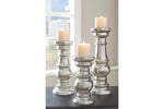 Rosario Silver Finish Candle Holder, Set of 3