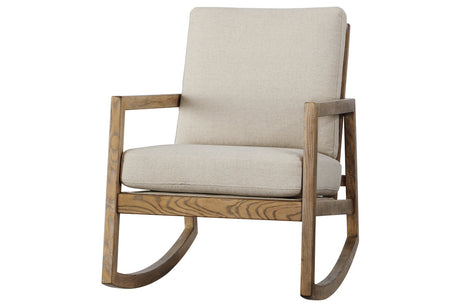 Novelda Neutral Rocker Accent Chair - Ashley - Luna Furniture