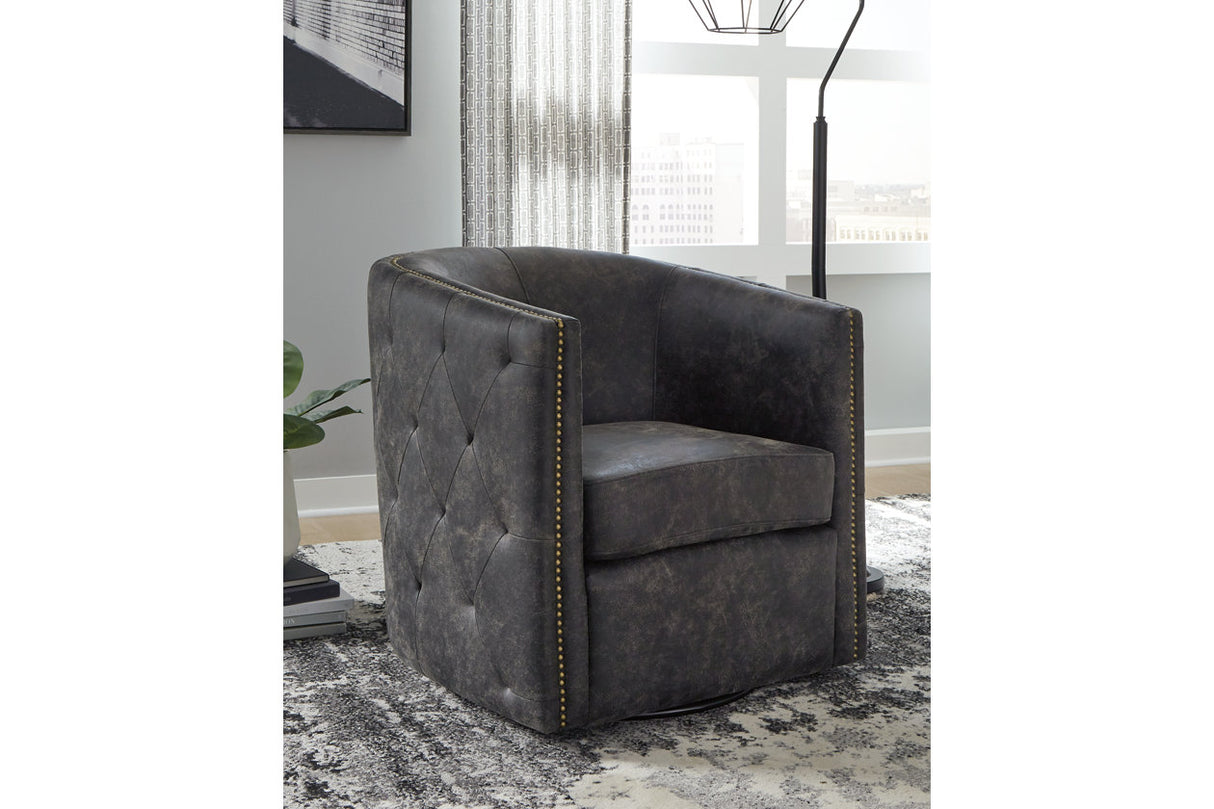 Brentlow Distressed Black Accent Chair from Ashley - Luna Furniture