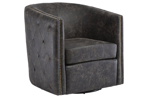 Brentlow Distressed Black Accent Chair