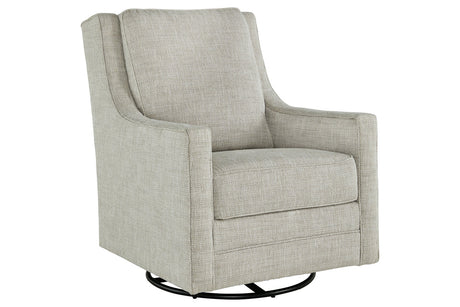 Kambria Fog Swivel Glider Accent Chair from Ashley - Luna Furniture