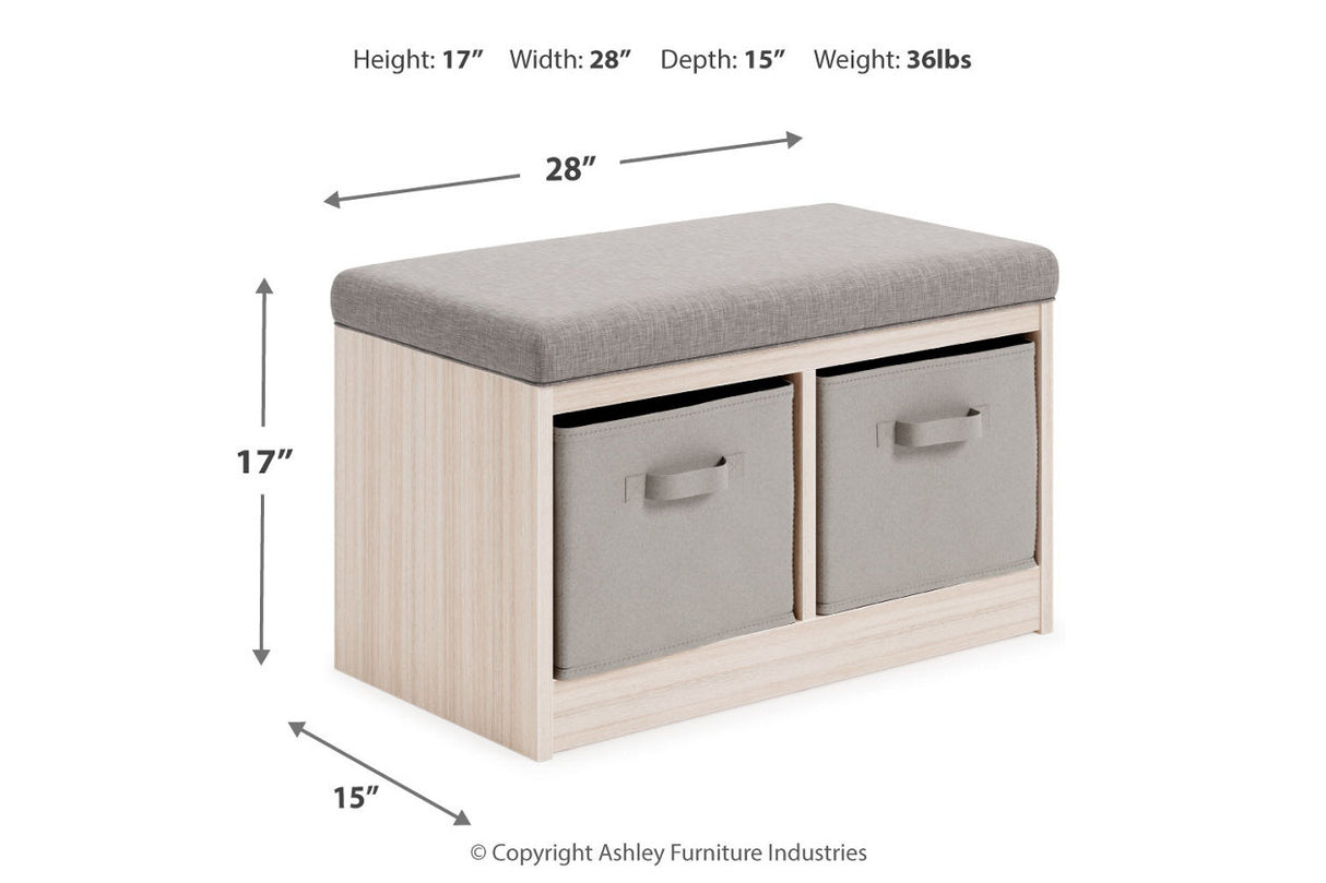 Blariden Gray/Natural Storage Bench -  - Luna Furniture