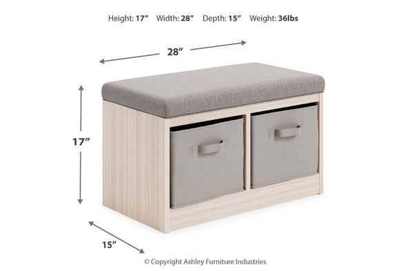 Blariden Gray/Natural Storage Bench
